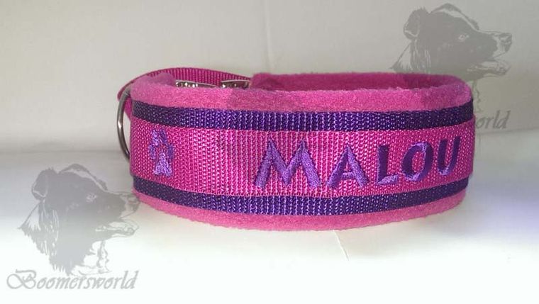 Boomer sein Leben mit den Malinois - Halsband 25-40mm doppelt genht  Metallklickverschlu